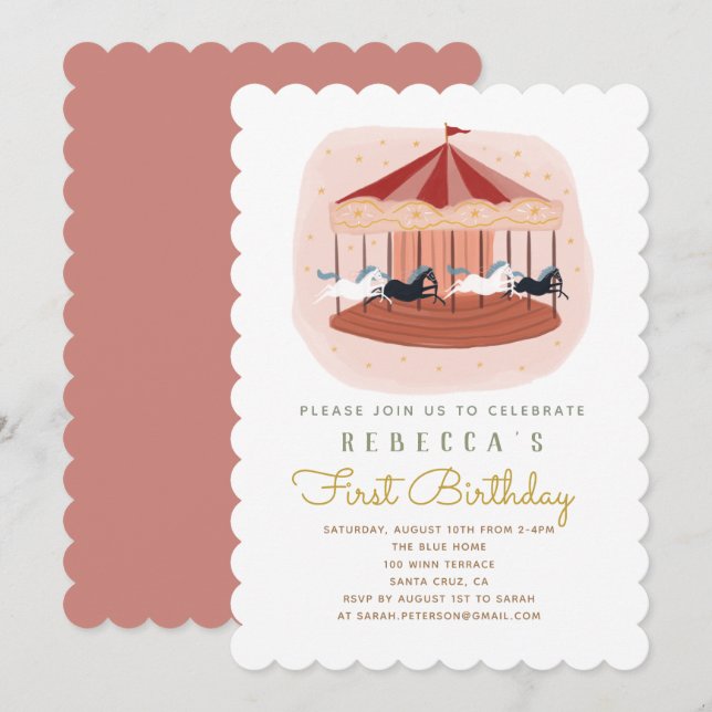 Invitation pour le premier anniversaire du carrous (Devant / Derrière)