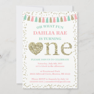 Invitation pour le premier anniversaire d'une fill