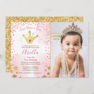 Invitation pour le premier anniversaire Princesse 