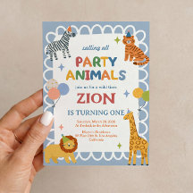 Invitation pour le premier anniversaire Safari Par