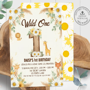 Invitation pour le premier anniversaire Wild One B