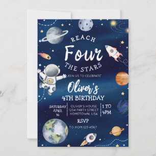 Invitation pour le quatrième anniversaire dans l'e