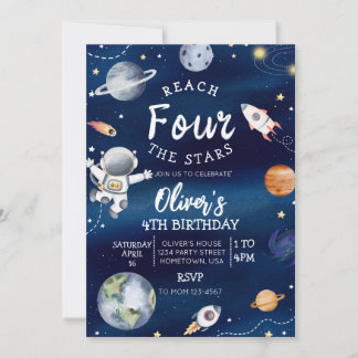 Invitation pour le quatrième anniversaire dans l'e