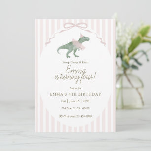 Invitation pour le quatrième anniversaire de dinos