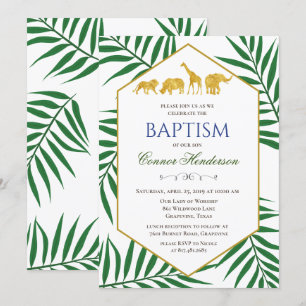 Invitation pour le safari de la jungle de baptême