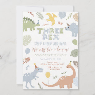 Invitation pour le troisième anniversaire de dinos