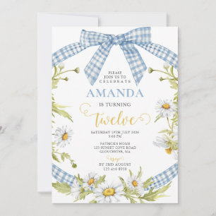 Invitation pour les 12 ans de Blue Bow Daisys Coqu