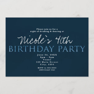 Invitation pour les 13 ans 13 Blue Birthday Party