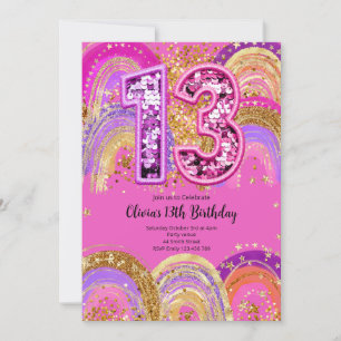 Invitation pour les 13 ans des filles