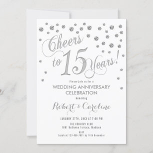 Invitation pour les 15 ans de mariage - Argent Bla