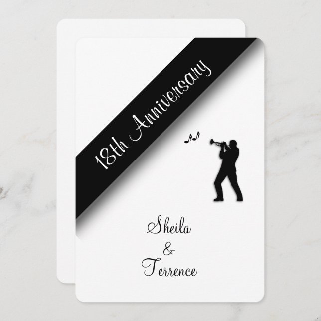 Invitation pour les 18 ans de mariage (Devant / Derrière)