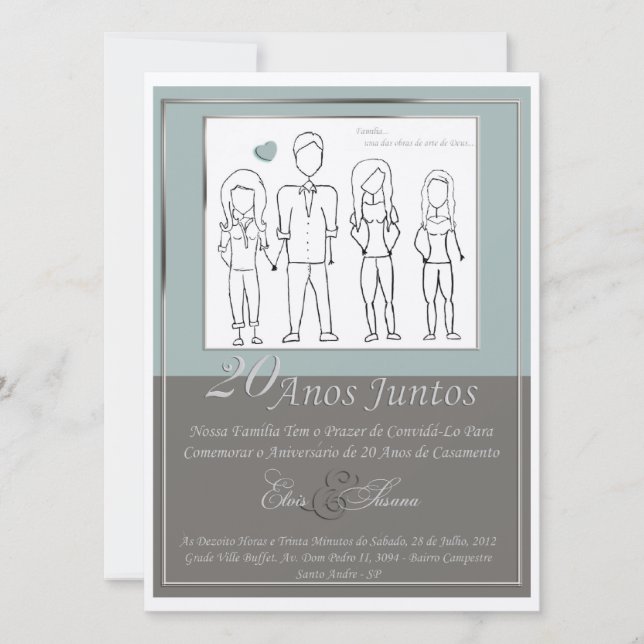 Invitation pour les 20 ans d'anniversaire de maria (Devant)