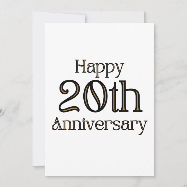 Invitation pour les 20 ans de mariage (Devant)