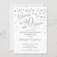 Invitation pour les 20 ans de mariage - Argent Bla
