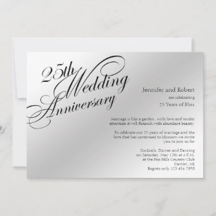 Invitation pour les 25 ans de mariage