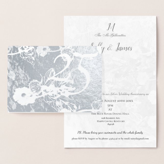 Invitation pour les 25 ans de mariage (anniversair (Affichage)