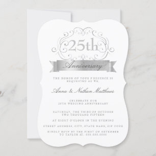 Invitation pour les 25 ans de Mariage Anniversaire