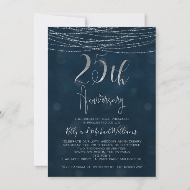 Invitation pour les 25 ans de mariage avec des gui (Devant)