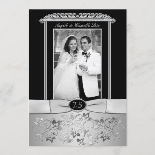 Invitation pour les 25 ans de mariage avec photo