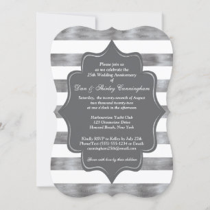 Invitation pour les 25 ans de mariage - Blanc, Gri