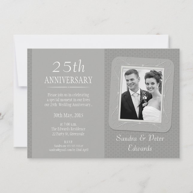 Invitation pour les 25 ans de mariage, noces d'arg (Devant)