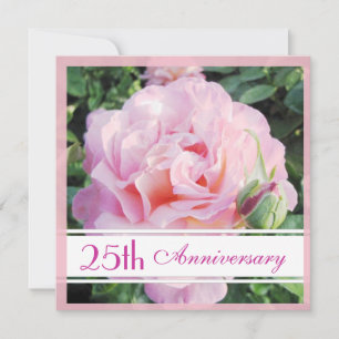 Invitation pour les 25 ans de mariage Rose Pâle