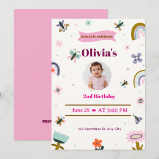 Invitation pour les 2 ans de Papillon Arc-en-ciel