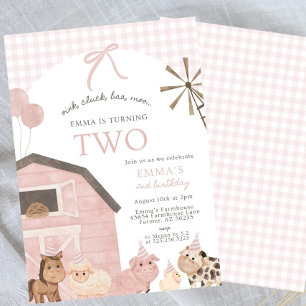 Invitation pour les 2 ans d'une fille Animaux de