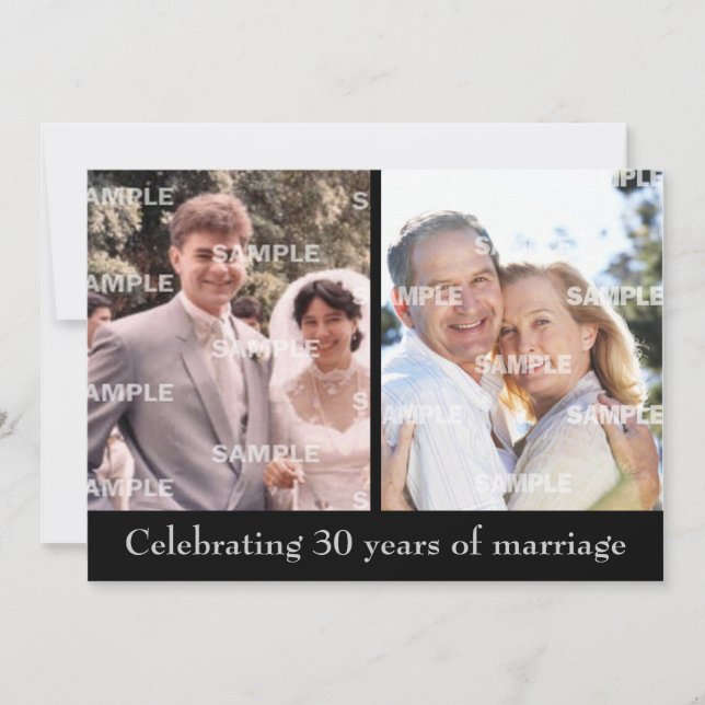 Invitation pour les 30 ans de mariage (Devant)