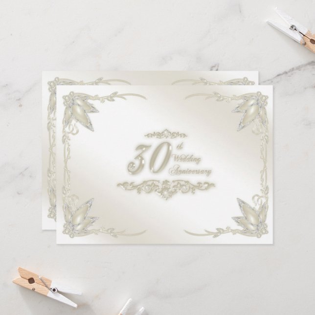 Invitation pour les 30 ans de mariage (Devant/Arrière en situation)