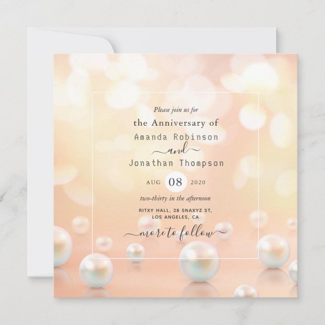 Invitation pour les 30 ans de mariage de noces de  (Devant)