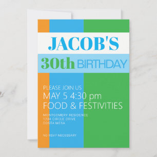 Invitation pour les 30 ans d'un homme
