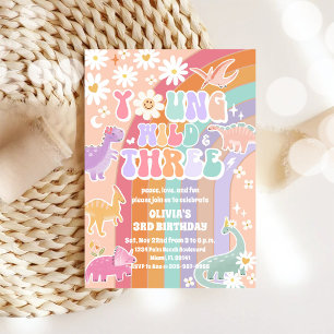 Invitation pour les 3 ans de Dinosaur Rainbow