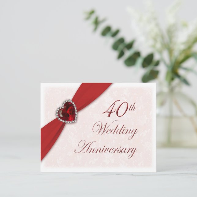 Invitation pour les 40 ans de mariage - Damassé (Debout devant)