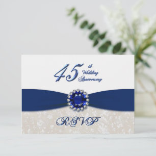 Invitation pour les 45 ans de mariage damassé
