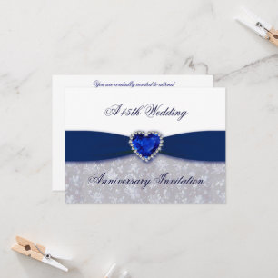 Invitation pour les 45 ans de mariage damassé