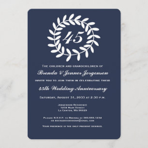 Invitation pour les 45 ans de mariage de saphir
