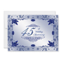 Invitation pour les 45 ans de mariage Saphir 5x7
