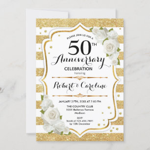 Invitation pour les 50 ans d'anniversaire - Roses 