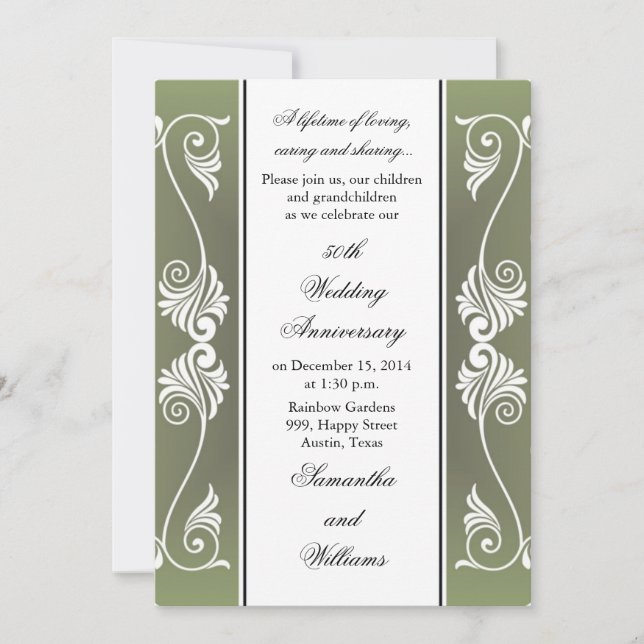 Invitation pour les 50 ans de mariage (Devant)