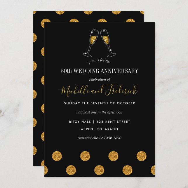 Invitation pour les 50 ans de mariage (Devant / Derrière)