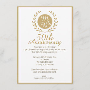 Invitation pour les 50 ans de mariage