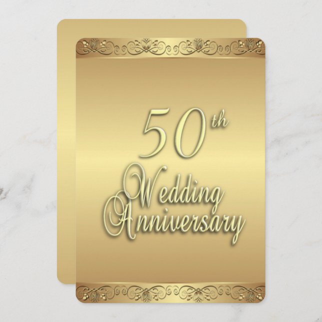Invitation pour les 50 ans de mariage (Devant / Derrière)