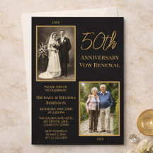 Invitation pour les 50 ans de mariage Black Gold