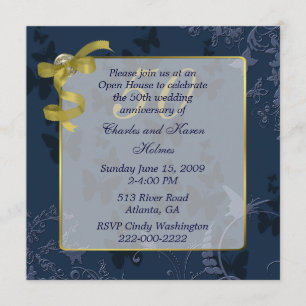 Invitation pour les 50 ans de mariage Bleu & Or
