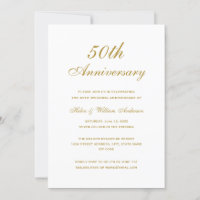Invitation pour les 50 ans de mariage Chevron Or