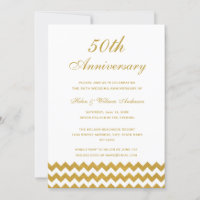 Invitation pour les 50 ans de mariage Chevron Or