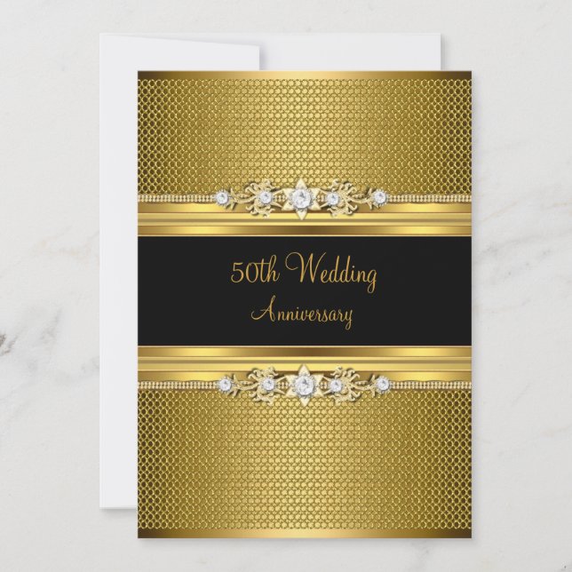 Invitation pour les 50 ans de mariage Diamond Flow (Devant)