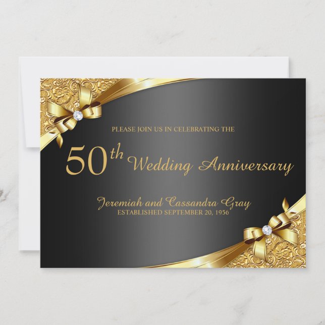 Invitation pour les 50 ans de mariage d'or (Devant)