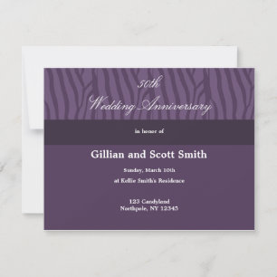 Invitation pour les 50 ans de mariage violet